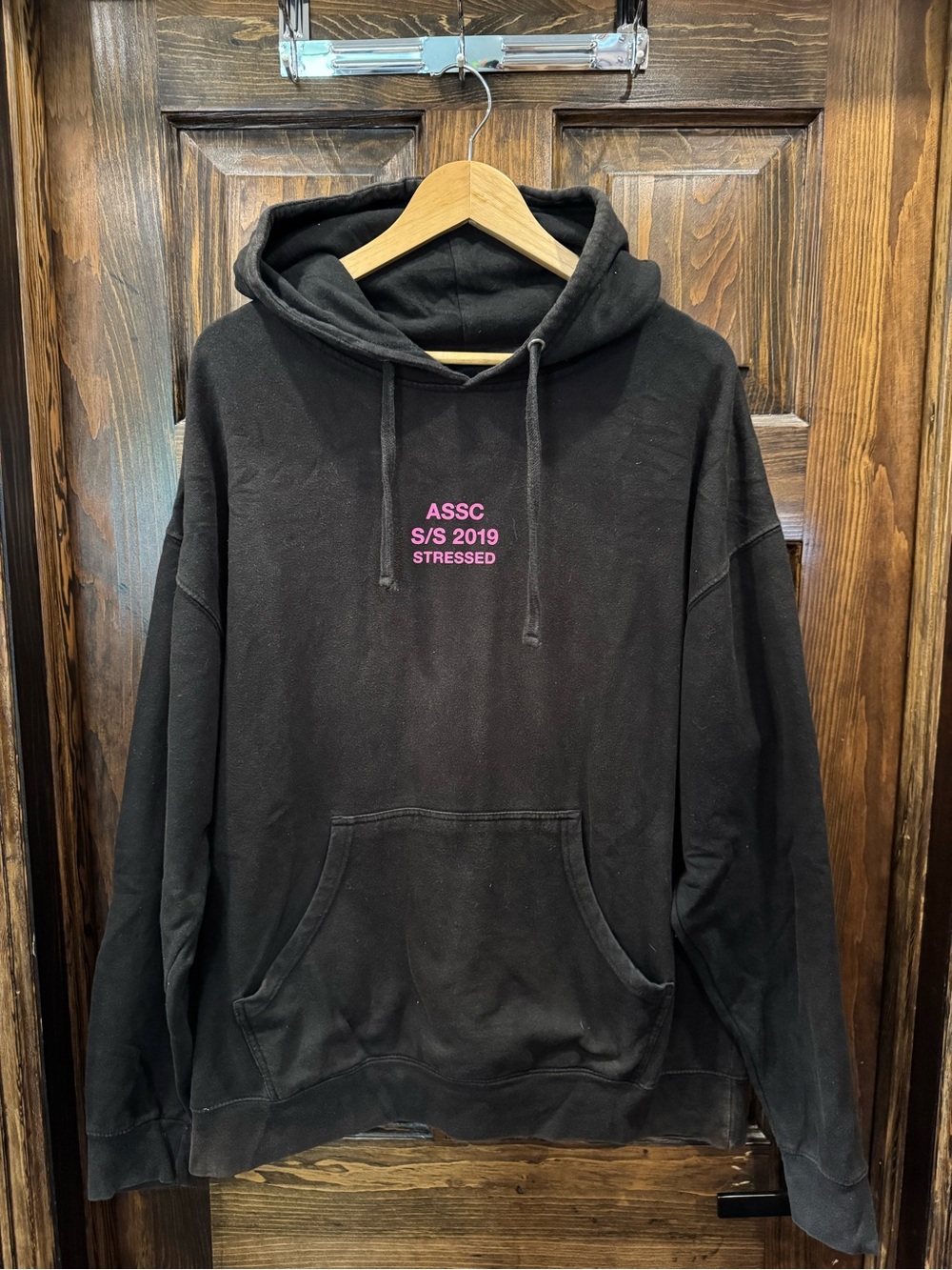 Anti Social Social Club Black Hoodie with Pink Accent